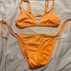 bright orange bikini